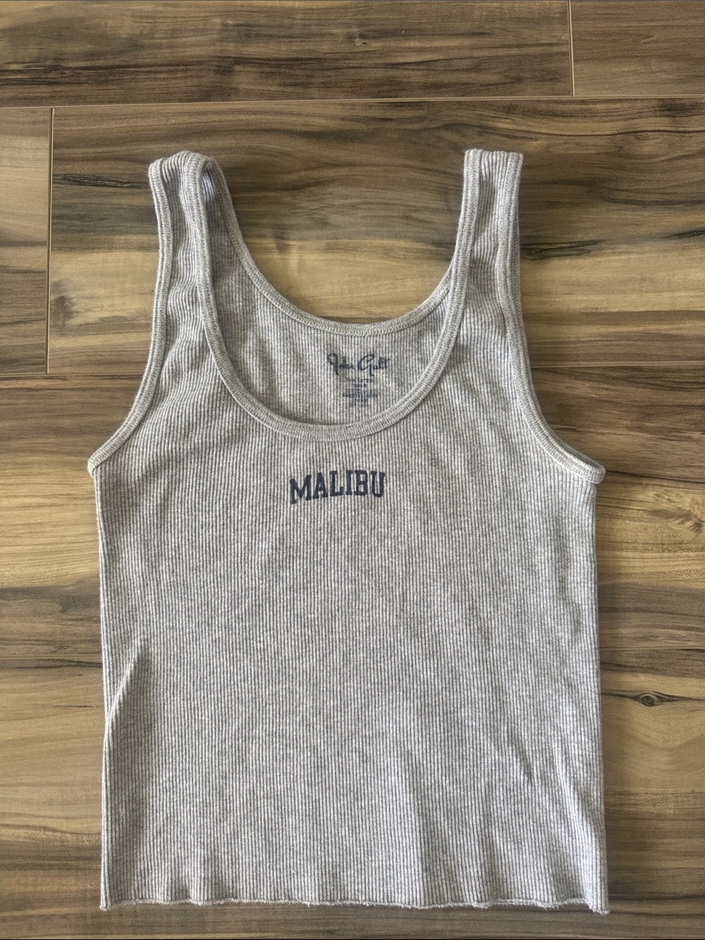 Brandy Melville Grey Ribbed 'Malibu' Tank Top